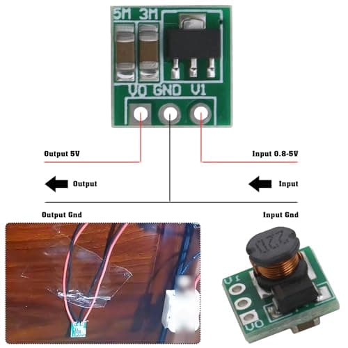 YINETTECH 10PCS 0.9-5V to 5V DC-DC Step-Up Power Module 1.5V 1.8V 2.5V 3V 3.3V 3.7V 4.2V to 5V Voltage Boost Converter Board 10.6x10.6x7.6mm Module Green — view 3