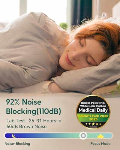 Babelio Portable White Noise Machine Timer Memory Function, for Baby Adults — view 3