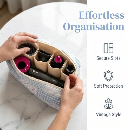 Hair Tools Travel Bag Compatible with Dyson Airwrap and Shark Flexstyle, Multi-Compartment Travel Case for Hair Dryer, Straightener, Curling Iron & Styling Accessories, Hair Tool Storage Bag Organiser — view 3