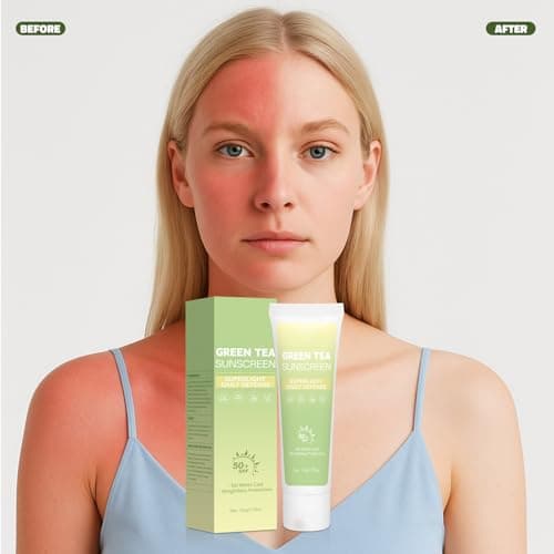 Green Tea Korean Sun Protection for Face, Travel Size Sun Protection SPF 50, Non Greasy & No White Print, Daily Wide Spectrum UV Protection with Niacinamide, Panthenol & Hyaluronic Acid — view 3