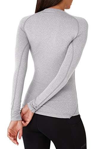 TCA Super Thermal Top Women - Ladies Thermal Vest - Thermals Womens - Ski Base Layer Women - Workout Tops for Cold Weather - Marl Grey, S — view 2