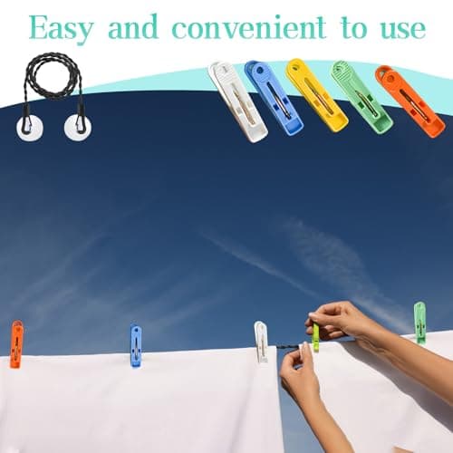 2 Pcs Travel Washing Line, Portable Washing Line, Camping Clothes Line, Extendable Travel Laundry Line With 20 Clips, For Camping Travel Clothes Laundry Drying Outdoor (Black) — view 6