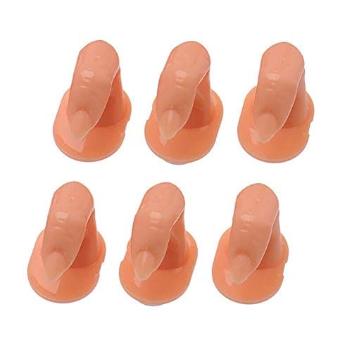 6 x False Nail Art Practice Training Fingers + FREE GIFT Manicure Nail Tips Polish Designing Display Model Nail Art Beginer Practice Training Tool Manicure Display Tip With Nail — view 2