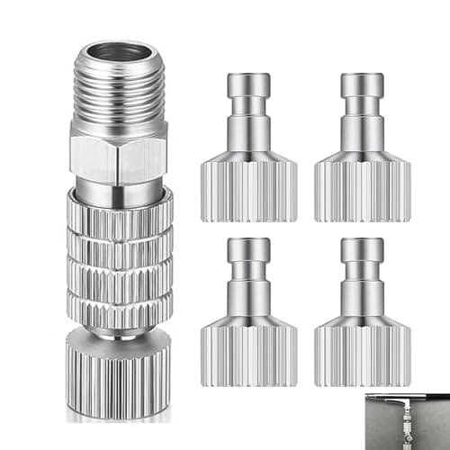 5 Pcs Airbrush Quick Release, Coupling Disconnect Adapter Kit, 1/8 Inch Female Connector and Male Plug, Durable Quick Connect Fittings for Airbrush and Air Compressor Hose Accessories Gun Connection