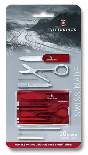 Victorinox Swiss Card Classic Multitool, 10 Functions, Scissors, Red — view 4