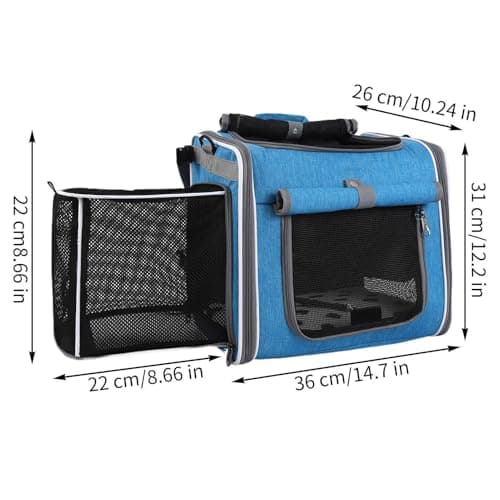 Foldable Pet Bag - Dog Basket for Bicycle, Travel Dog Cage, Portable Carrier Cage for Cats | Ventilation Backpack with Adjustable Polyester Bag P — view 5