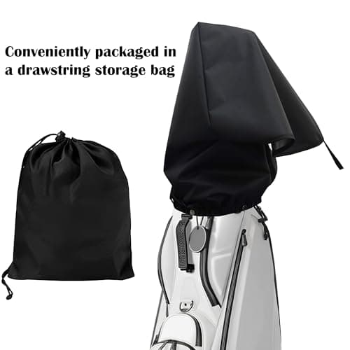MZSX Golf Bag Rain Cover Waterproof, Black Rain Cape for Golf Bags fit, Outdoor Golf Bag Rain Cover, Portable Golf Rain Hood for Golf Bags Push Carts, hood protector — view 6