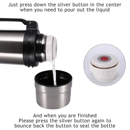 Flask for Hot Drink, 2 L Stainless Steel Vacuum Insulated Bottle with Cup — view 3