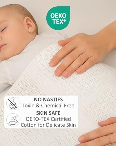 Soft Touch Newborn Essentials 70 x 90cm Cotton Baby Cellular Blanket for Pram, Car Seat and Cot Bedding — view 4