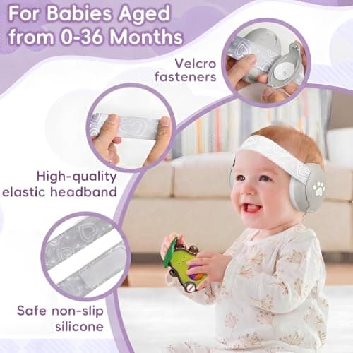 Baby Ear Defenders for 0-36 Months, Soft Adjustable with Noise‑Reduction — view 3