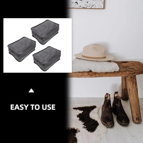 3 Pack Foldable Polyester Shoe Bags with Zippered Closure for Travel — view 4