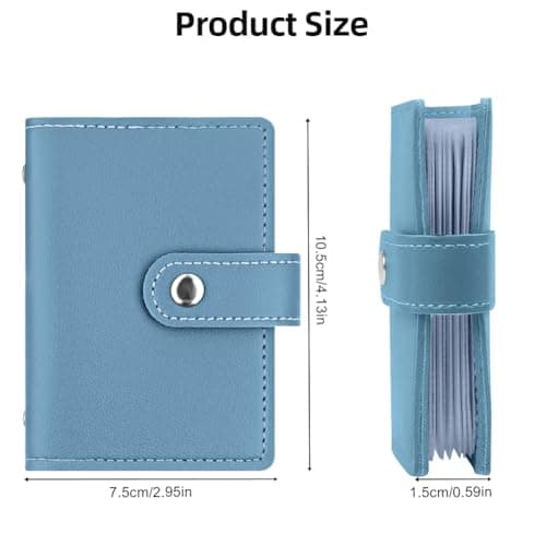 OSDUE Credit Card Holder for Women Men, Slim RFID Blocking Debit Card Wallet Soft PU Leather ID Bank Card Case with 26 Thickening Card Slots Travel Business Card Case (Blue) — view 2