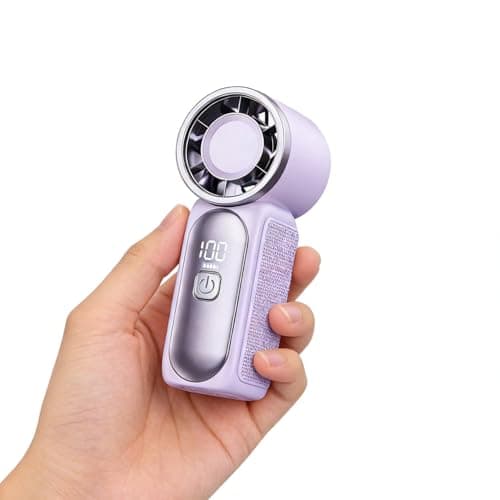 Mini Handheld Fan Rechargeable, Portable Pocket Small Hand Fan, Mini Turbo Hand Held Fans, Rechargeable Personal Fan with 6 Speed Lightweight, Face Fan for Travel, Home, Makeup, Gifts for Women Men