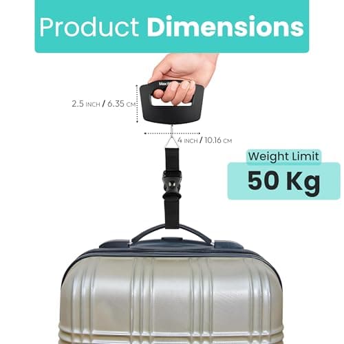 MSC Portable Digital Luggage Scale Electronic Suitcase Scale Hanging Scales Luggage Weighing Scale 110 Pound/ 50 Killogram With Backlit With Tare Function Lightweight for Travel-Small-1pc — view 5