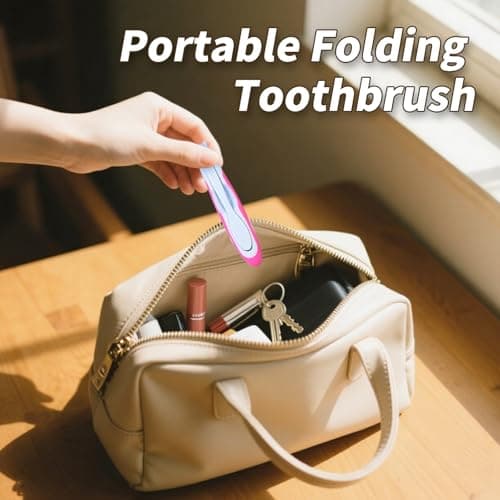 SDKZBFC 2 Pack Foldable Travel Toothbrushes, Reusable with Soft Bristles — view 5