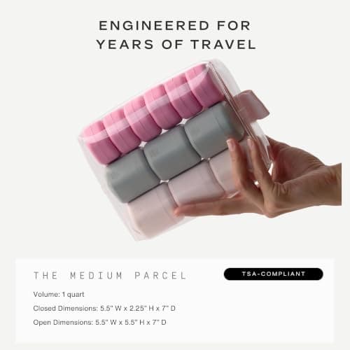 Cadence Parcel - Clear Dopp Kit with Magnetic Closure - Durable and Leak-Resistant Travel Toiletry Kit - Modular Design, Ink, M, Travel Toiletry Kit — view 5