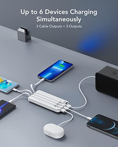Charmast Power Bank with Built in Cables X 4, 10000mAh Portable Charger — view 3