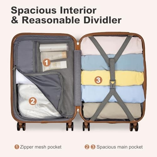 Kono Large Suitcase 28" ABS+PC Hard Shell Suitcase Check in Hold Luggage with 4 Wheels and TSA Lock — view 6
