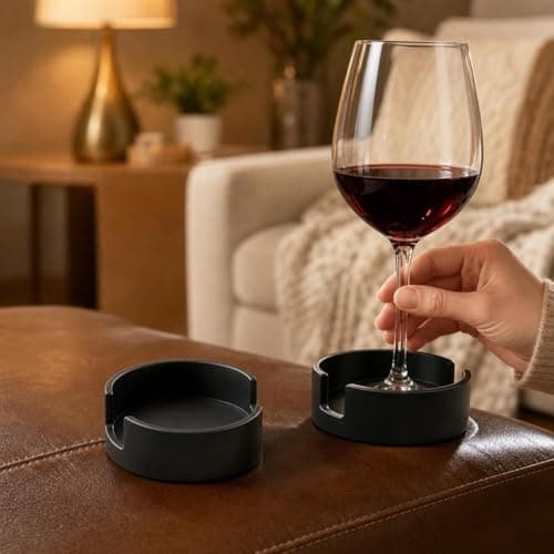 Universal Couch Cup Holder Adapter Insert,2pcs Sofa Cup Holder Adapter Expandable Sofa Part,Suitable for Mugs and Wine Glasses,Cups Holders for Mugs Tumblers Bottles,Spill Free Drink Storage for Sofa — view 3