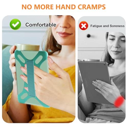 HoYiXi Universal Case for 6 inch Kindle eReader Compatible with Paperwhite(2015/2018)/Pocketbook and Tolino/Kobo Clara HD,For 6'' eReader with High Elasticity Hand Strap,Dark Green — view 6
