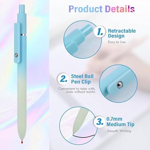 LONDRAF Pens, Quick Dry Gel Pens, Note Taking, Drawing, Doodling, Office or School Use, Quick Dry Ink, Smooth Writing, Comfortable Grip, No Bleed, Long Lasting Pens Set — view 5