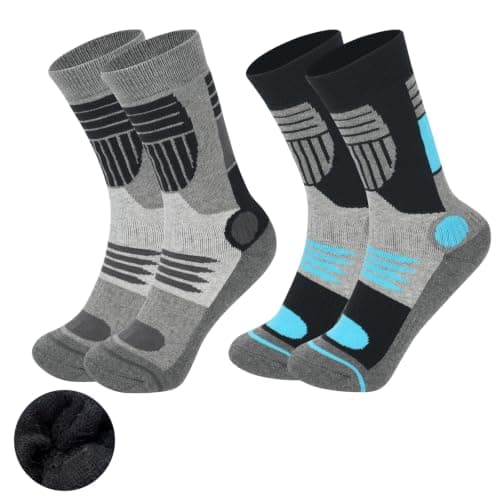 DiULi 2 Pack Thermal Ski Socks for Women Winter Warm Thick Knee High Socks