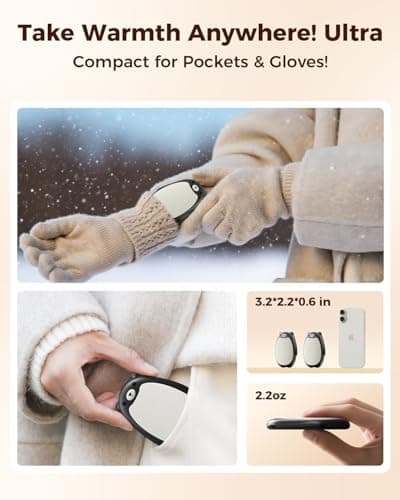 Bearwind Rechargeable Hand Warmers 2-Pack Magnetic Ultra-Thin Design, Black — view 3
