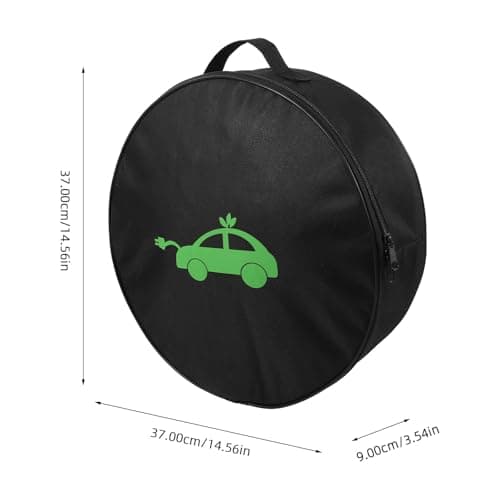 Angoily Ev Charger Storage Case round Oxford Cloth Black Portable — view 2