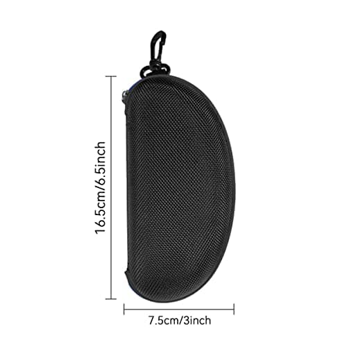 3pcs Portable Travel Zipper Hard Eyeglasses and Sunglasses Case with Plastic Hook, Blue, One Size — view 2
