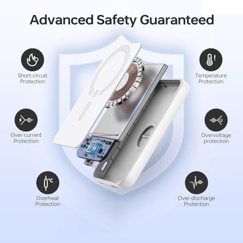 Wireless Magnetic Power Bank, Ultra-Slim Portable Charger 10000mAh, 20W Fast Charging Compact High-Speed Battery Pack, Wireless Powerbank for iPhone 17 16 15 14 13 12 Plus Pro Max Mini iPad Galaxy — view 5
