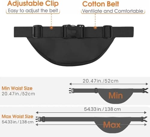 JAUSFETS 3 Pockets Bumbags Waterproof Large Capacity Waist Pack — view 4