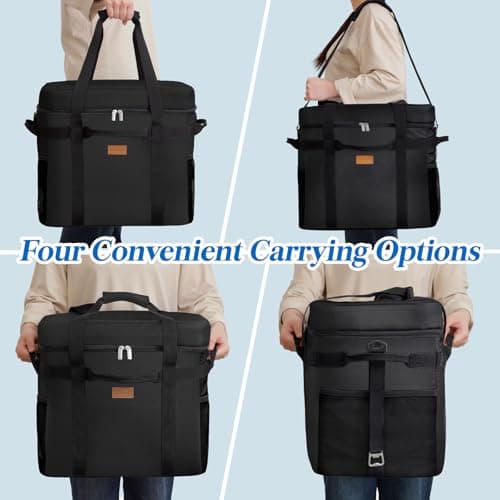 Lifewit 40L Soft Cooler Bag with Liner, Large Insulated Picnic Bag, Black — view 6