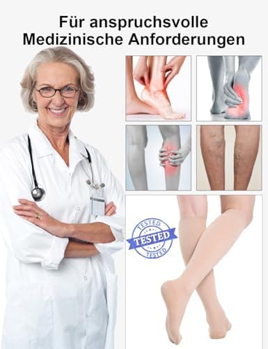 Medical Compression Socks for Women & Men, 20-30mmHg Class 2, Best Graduated Flight Socks /Support Stockings for Travel, Flying, Nursing, Circulation & Varicose Veins (Beige, L) — view 2