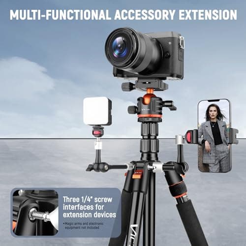 Victiv 78"/ 198cm Camera Tripod with 360° Panoramic Ball Head for Travel — view 3