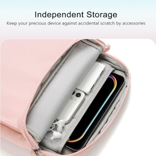 TiMOVO 13 Inch Tablet Sleeve with Shoulder Strap, Pink — view 3