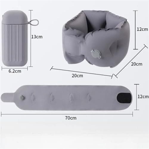 Pocket Size Inflatable U-Shaped Travel Pillow Portable Lightweight Neck Support For Car Sleeping Rest Ice Silk(Grey) — view 2