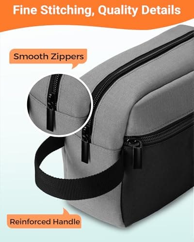 Elviros Lightweight Hanging Travel Toiletry Bag for Women Men, Black&Grey — view 5