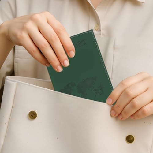 KTPCN 6 PcsPassport Holder Covers, Leather Passport Covers, Passport Wallets Protector, Travel Wallet Organiser Document Holder Wallet for Men & Women Travel Accessories, Business Cards — view 6
