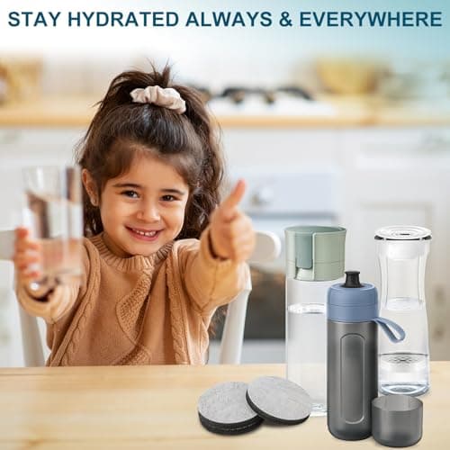 Teokantz 8-Packs Bottle Filter Discs for Brita Fill & Go Water Filter Bottles, Micro Disc Water Filter Discs Reduce PFAS Chlorine, Micro Particles, Taste-Disturbing Substances in Drinking Water — view 3