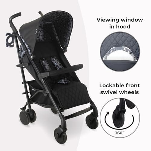 My Babiie MB51 Stroller – from Birth to 4 Years (22kg), Lightweight, Umbrella Fold, Travel Buggy for Toddlers, Pushchair Includes Footmuff, Cup Holder, Rain Cover - Black Leopard — view 6