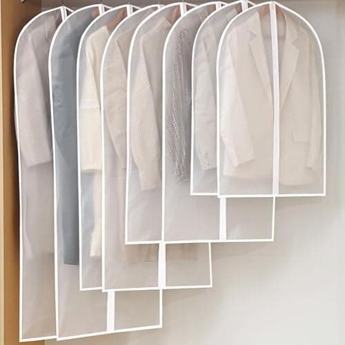 Roellgs Garment Bags, Men/Women Suit Bags for Travel, Garment Covers for Hanging Clothes, Nonwoven Breathable Clothing Protectors with Zipper for Closet Storage (60 x 100 cm, 5Packs) — view 3