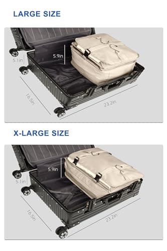 ELEZAY Hanging Packing Cubes Portable Closet Shelves Travel Collapsible Compression Garment Organisers for Carry-on Luggage Suitcase with Breathable Perforated Material Large, Beige — view 5