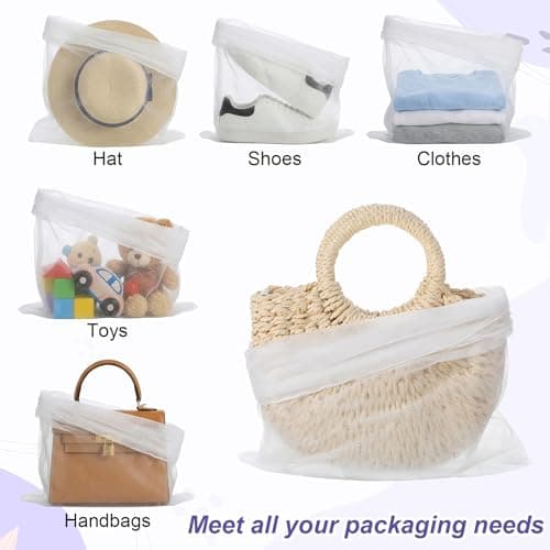 Ouligay 10 PCS Dust Bags for Handbags 48x32cm Drawstring Purse Dust Bags Travel Bag Organizer for Handbag Storage, Shoe Travel Package Non-Woven Dust Cover for Purses Handbags Shoes Boots Purse — view 4