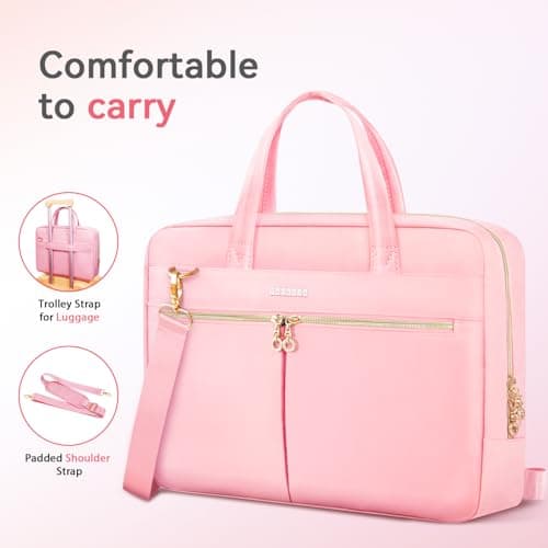 Ferkurn Laptop Bag Case for Women Men Briefcase Messenger Computer Bag with Shoulder Compatible with Macbook Pro/Air, HP Pavilion, XPS, Ideapad, ASUS, Acer, Samsung, Black, 15 15.6 16 Inch — view 6