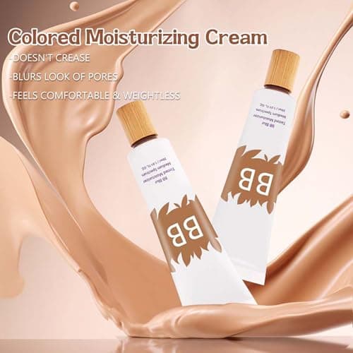 BB Blur Tinted Moisturiser with Brush for Soft-Focus Matte Finish & Dewy Glow - Lightweight Hydrating BB Cream Medium Spectrum, Full Coverage, Evens Skin Tone, Minimises Pores, Natural (1PCS) — view 4