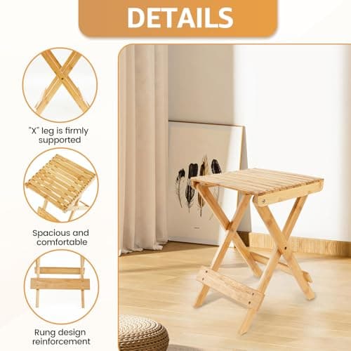 HZUIZXYO Folding Side Table,Wood Small Folding Table Foldable Small Patio Table Lightweight Portable Side Table Compact Patio Folding Table for Indoor Outdoor,28x28x40cm — view 3