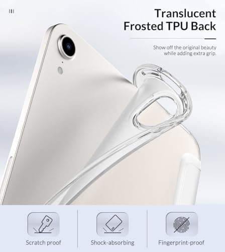 MoKo Case for iPad Mini (A17 Pro) 7th/6th Gen 2024/2021, White — view 4