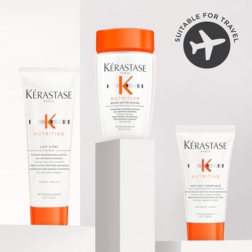 Kérastase Nutritive Travel-Size Discovery Gift Set, Hydrating Shampoo, Conditioner and Blow Dry Milk, Richly Nourishing Routine For Dry Hair, Protein Enriched Formula with Niacinamide — view 6