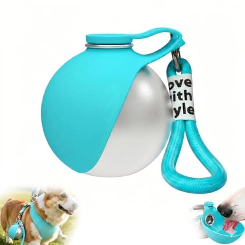 2-in-1 Portable Dog Water Bottle, 285ml Stainless Steel Pet Travel Bottle