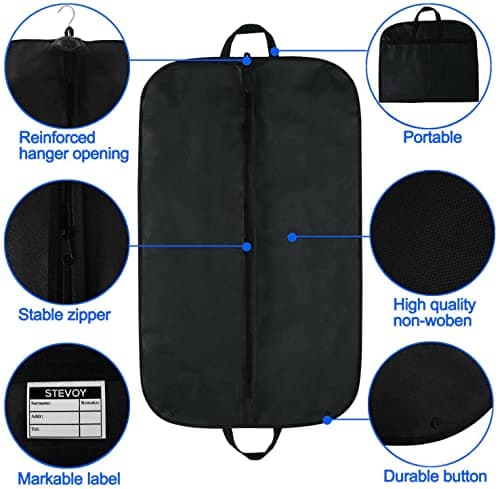 STEVOY 40" (100 cm) Suit Bag for Men, Foldable Garment Carrier with Handles — view 3
